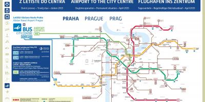 地图布拉格地铁机场的地图