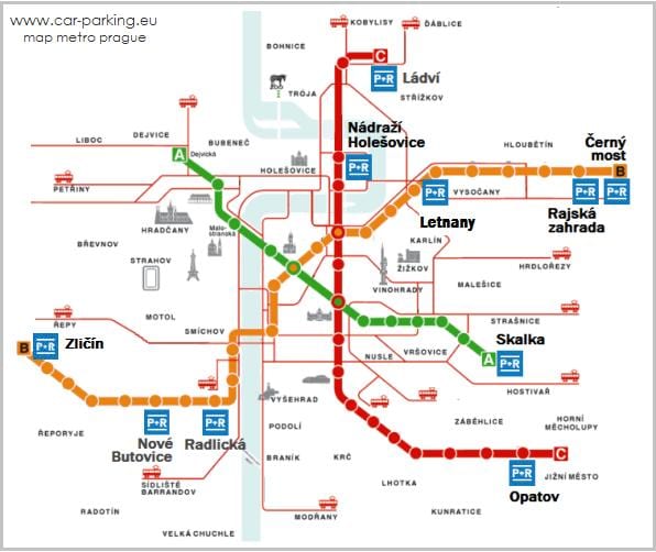 布拉格的公园骑地图
