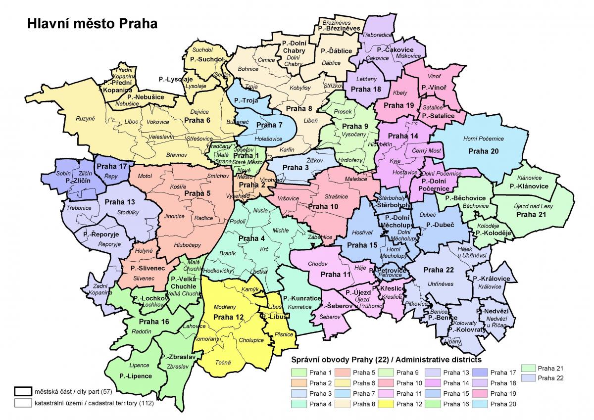 布拉格地图和周边地区