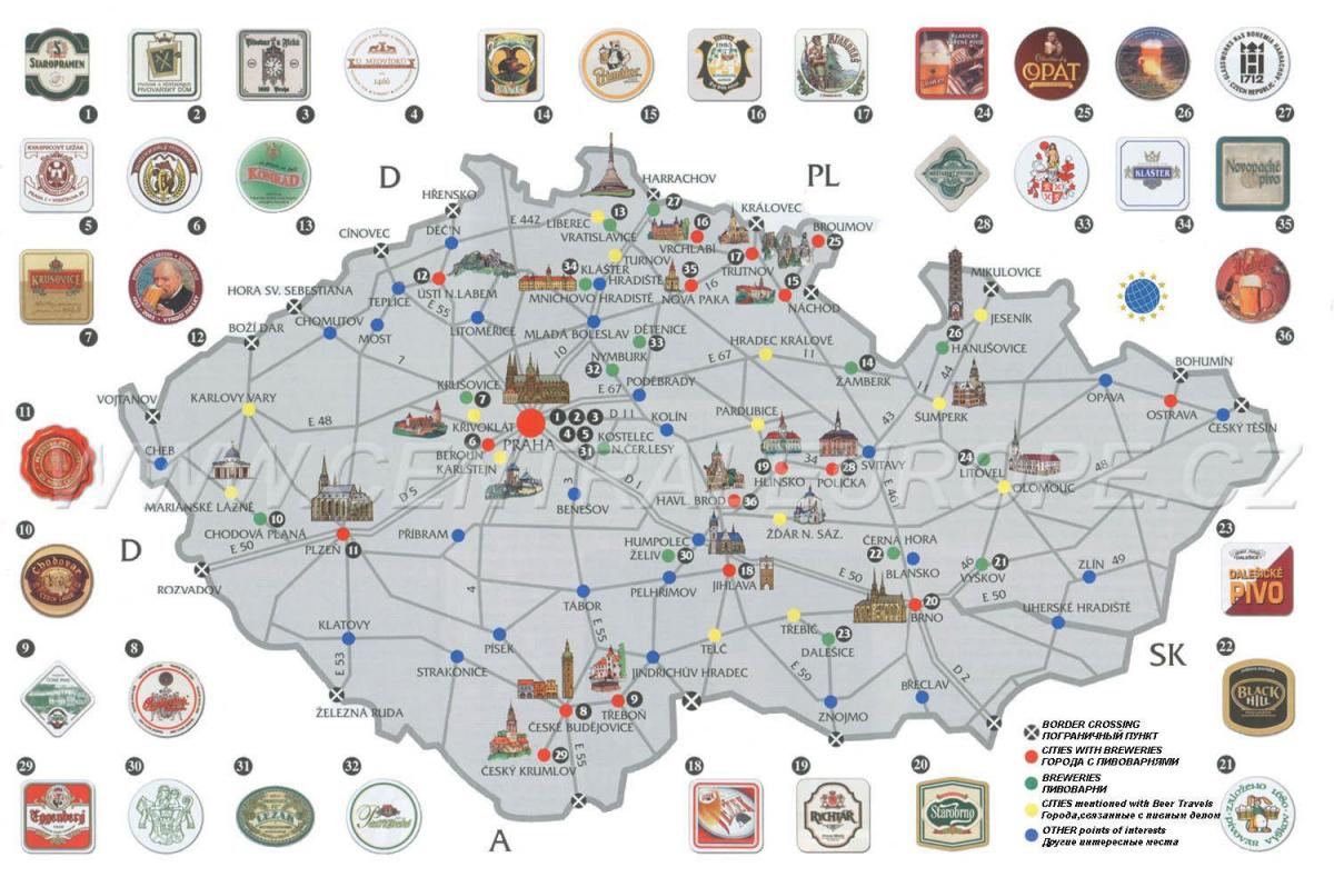 啤酒的地图布拉格