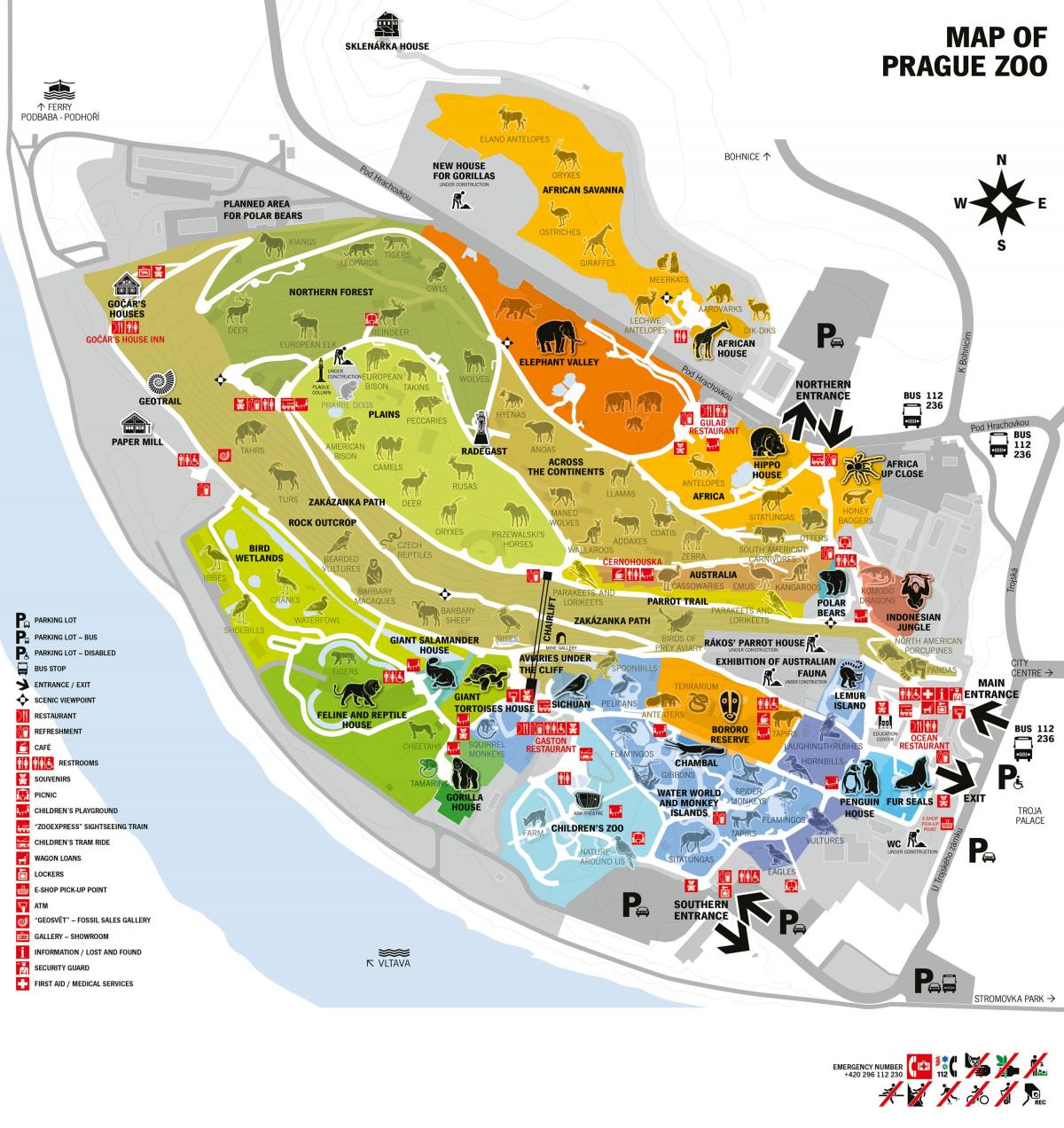 动物园的布拉格的地图