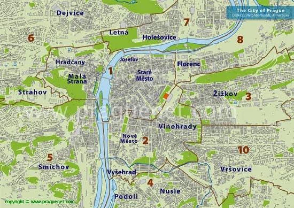 布拉格区域地图