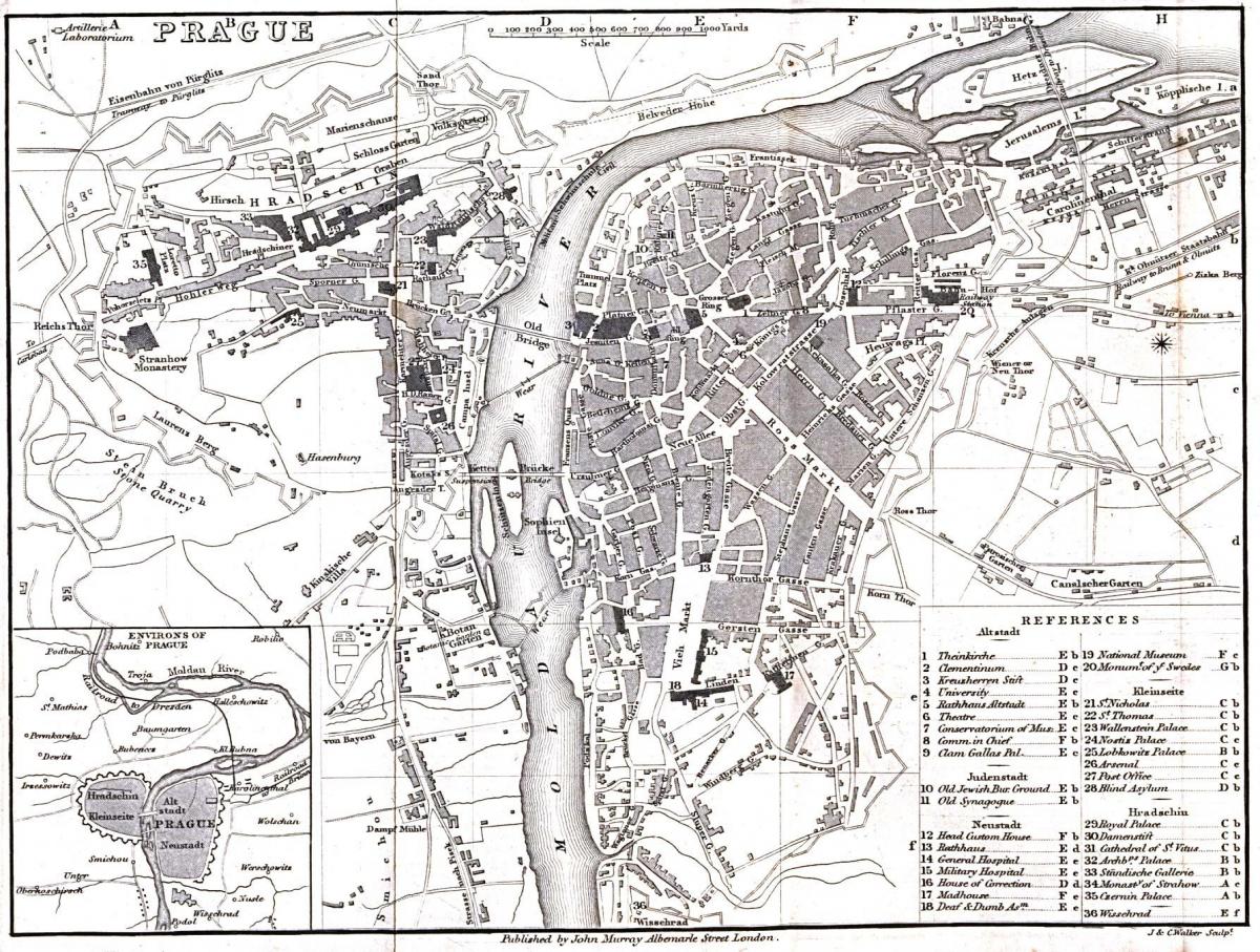 布拉格旧的地图