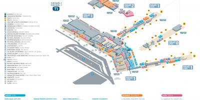 终端1布拉格机场的地图
